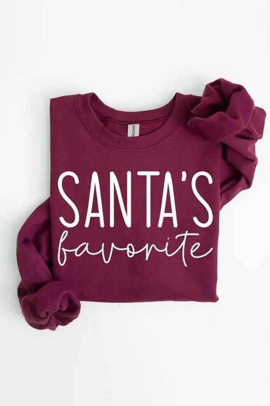 Santa's Favorite Graphic Fleece Sweatshirts - Love Salve
